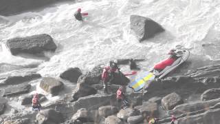 Accidente moto de agua y surfista en punta galea challenge 2013 [upl. by Euqinomad592]