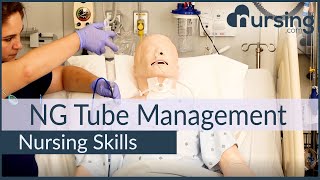 NG Tube Management Nursing Skills [upl. by Olocin624]