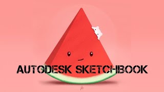 Watermelon Illustration on Autodesk Sketchbook mobile  1 minute tutorial shorts digitalart [upl. by Idaf]