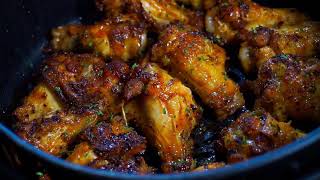 The BEST Air Fryer Baked Honey BBQ Chicken Wings EVER  Chicken Wing Recipes [upl. by Airotciv]