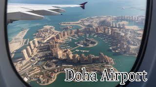 Landing in Doha Qatar  Doha Qatar Airport [upl. by Novi392]