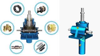 machine worm gear screw jack in trapezoid screw jacks [upl. by Revned411]