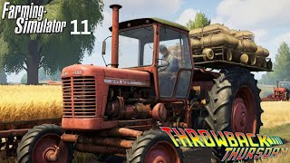 PLANTING AND SPRAYING OUR FIELDS FARMING SIMULATOR 2011 THROWBACK THURSDAY [upl. by Enelram]