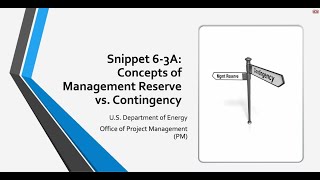 EVMS Training Snippet 63A Concepts of Management Reserve vs Contingency [upl. by Paddie405]