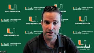 Miami Hurricanes Head Coach Manny Diaz on negative comments made by Kirk Herbstreit on ESPN Gameday [upl. by Refinnej451]