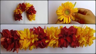 Flower garland for weddingDifferent method tie flowersReuse flowersTransvaal daisyGerbera flower [upl. by Noramac697]