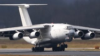 CRAZY russian ILYUSHIN IL76 Landing  NOSE UP after Touchdown [upl. by Enaywd]