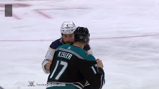 Zach Bogosian vs Ryan Kesler Oct 21 2018 [upl. by Cynthia]