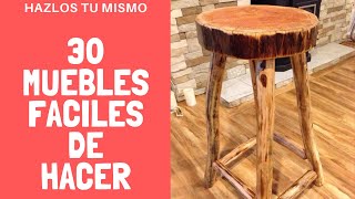 30 MUEBLES FACILES DE HACER EN MADERA [upl. by Woodie323]