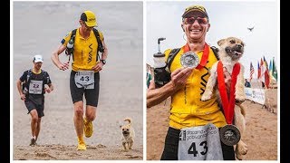 Atleta adopta a una perrita que lo siguió en una maratón [upl. by Morentz]