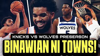 BINAWIAN agad ni Karl Anthony Towns ang Timberwolves Knicks vs Wolves preseason [upl. by Jit]