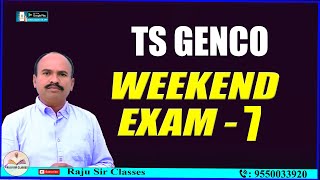 TS GENCO  TSPSC  APPSC  WEEKEND EXAM  7  Raju Sir Classes [upl. by Oos]