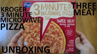 Unboxing Kroger 3 Minute Microwave Three Meat Pizza [upl. by Alyos]