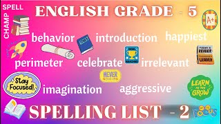 English Grade 5 Spelling List 2 [upl. by Seward497]