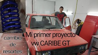 ¿Cómo cambiar resortes de amortiguadores a vw caribe 86 GT Mi primer proyectó [upl. by Karlene]