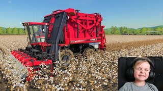 Farming simulator 19  Its time to harvest cotton  Hudsons playground gaming [upl. by Hymen]