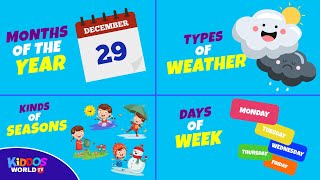 Learning the 12 Months of the Year  Weather  Seasons  Days  Educational Videos [upl. by Larner]