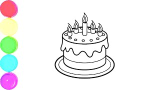 How to Draw Birthday Cake🎂  Easy Drawing Birthday Cake Step by Step🎈  Drawing For Kids amp Toddler [upl. by Thayer]