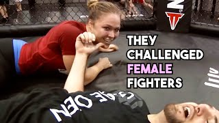 These Guys Challenged Female UFC Fighters [upl. by Htebi]