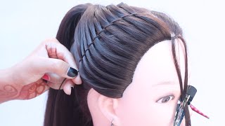 2 beautiful high ponytail hairstyle for everyday  simple hairstyle  cute hairstyle  hairstyle [upl. by Ahsimal]