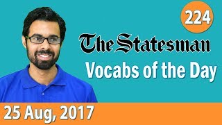 ✅ The Statesman Vocabulary 25 Aug 2017  Learn 10 New Words with Tricks  Day225 [upl. by Venditti]