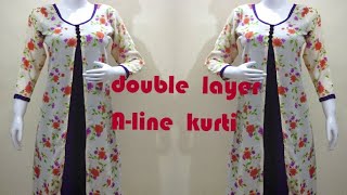 Letest designer double layer kurti cutting and stitching [upl. by Loreen]