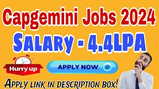 Capgemini Recruitment 2024 Hiring for Freshers Salary – Rs 4 25 LPA [upl. by Eiclehc]