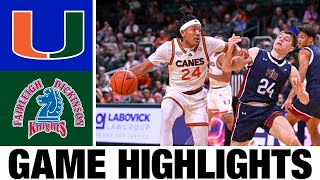 Miami vs Fairleigh Dickinson Highlights  NCAA Mens Basketball  2024 College Basketball [upl. by Ecnerrot]