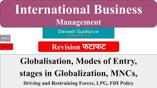 2  International Business Management  Globalization Modes of Entry MNC Stage in Globalization [upl. by Ataeb841]