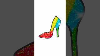 DIY glitter princess rainbow high heels shoes easy kids art kids glitter heels shoes [upl. by Katalin]