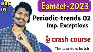 Day 01  Part 02  Classification of elements amp periodicity in properties  Eamcet 2023 crash course [upl. by Nizam]