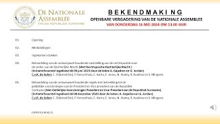 16 MEI 2024  OPENBARE VERGADERING VAN DE NATIONALE ASSEMBLEE [upl. by Ijat747]