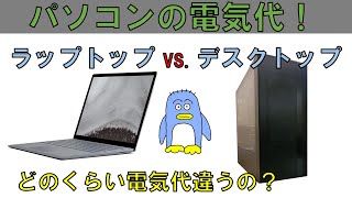 ラップトップ vs デスクトップ パソコンの電気代 ラップトップとデスクトップでどのくらい電気代が違うの？ [upl. by Arrimat193]