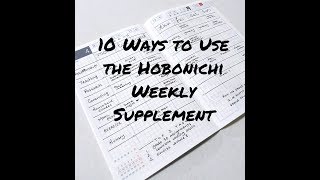 10 Ways to Use the Hobonichi Weekly Supplement [upl. by Deth265]