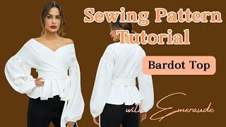 Wrap Blouse Sewing Pattern Tutorial Dolman Sleeve Top Pattern Making your own Top [upl. by Apfel]