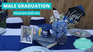 Navy Blue graduation Graduation party ideas Decorate with me DIY Party decoratingDIY centerpiece [upl. by Jain155]