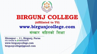 Birgunj College Introduction Video 2081 [upl. by Atiuqehc187]