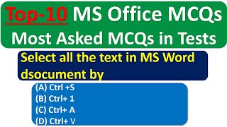 Top 10 MS Office MCQs  Top 10 Questions and Answers of MS Office [upl. by Meer]