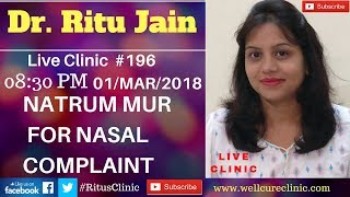 Natrum Mur For Nasal Complaint DrRitu Jains Live Clinic 196 [upl. by Vaas]