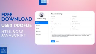 User Profile Page Template Html CSS  Free Download Template [upl. by Teleya]