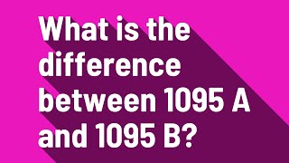 What is the difference between 1095 A and 1095 B [upl. by Gerson480]