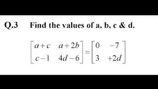 9th Class maths Chapter 1  Exercise 11 Question 3  Matrix and Determinant [upl. by Nahtal]