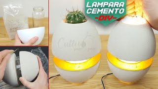 💡💡 DIY CÓMO HACER UNA increíble LÁMPARA DE CEMENTO LED  MANUALIDADES CEMENTO  HÓRMIGON [upl. by Ettennan]