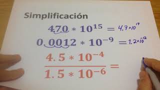 Notación Científica Simplificación  Matemática Básica  Simplificación de Exponentes [upl. by Hgieliak]