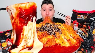 EXTREME VOLCANO FIRE NOODLES • Mukbang amp Recipe [upl. by French]