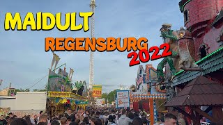 Maidult Regensburg 2022 Alle Fahrgeschäfte [upl. by Anaynek]