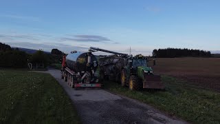 SMR Agrarservice Gärreste ausbringen auf Ackergras John deere Kumm Bomech [upl. by Riva]