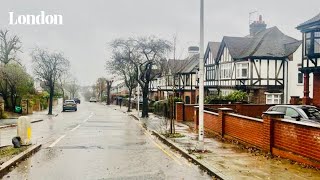 Rainy London Walk Tour Woodford Green  2023  4K  Always Walking [upl. by Einnaf9]