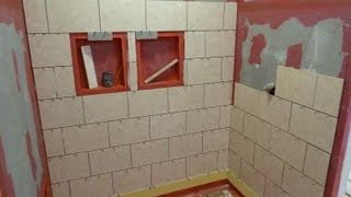 Part quot1quot How to install tile on shower tub wall  STEP BY STEP  🛀🏻 🚿🚽🚻 [upl. by Etteneg]