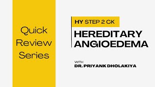 Hereditary Angioedema for Step 2 CK Under 1 Minute [upl. by Machutte]